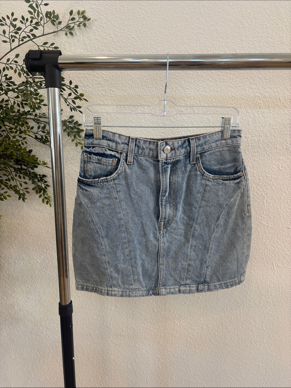 GRLFRND Light Blue Denim Mini Skirt